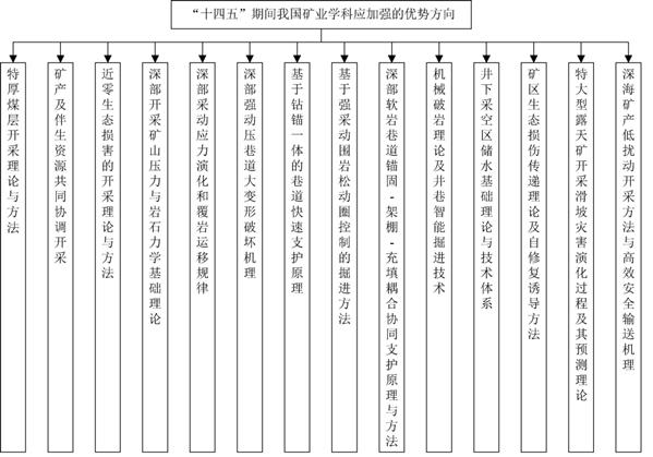 图4 “十四五”期间我国矿业学科应加强的优势方向