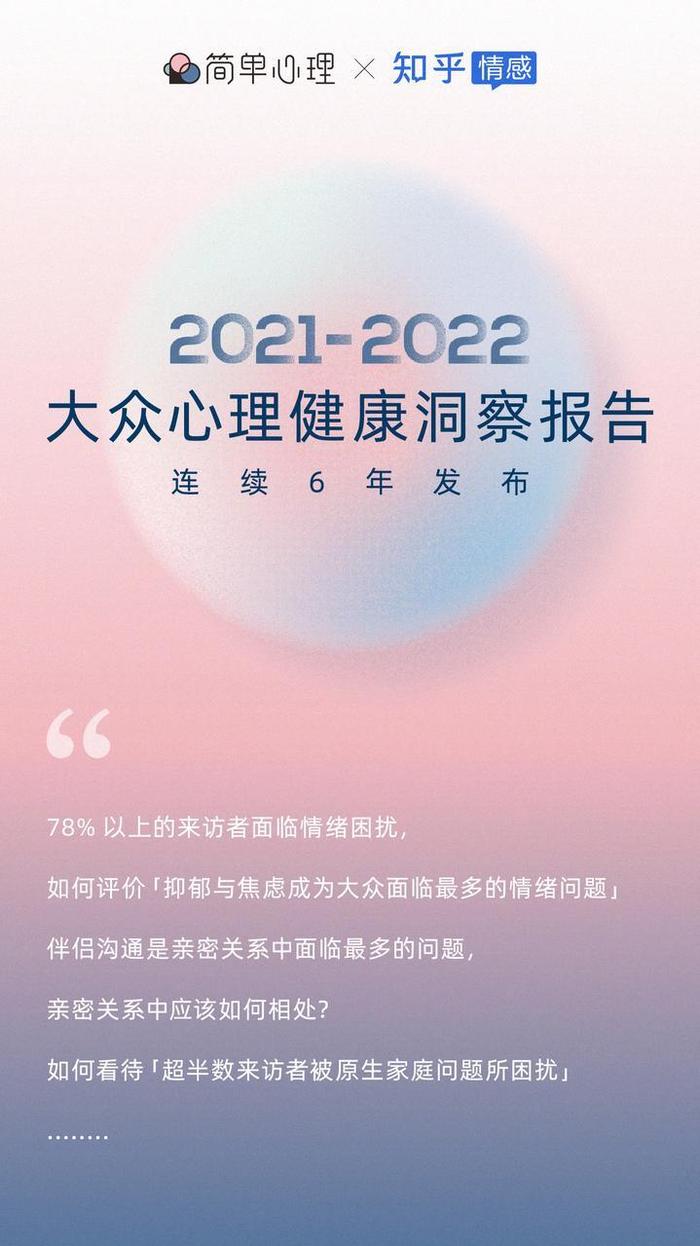 简单心理发布《2021-2022大众心理健康洞察报告》