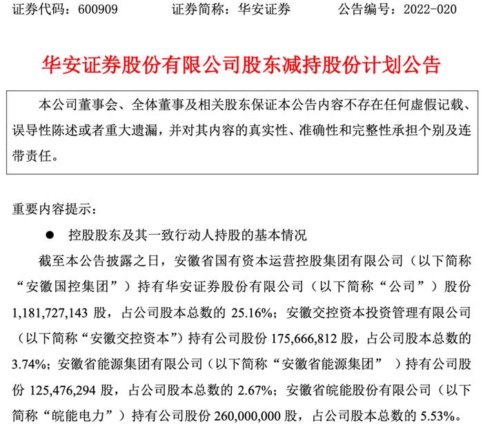 啥情况？华安证券遭四股东减持1.79亿股，董监高宣布换届延期！总经理刚辞职