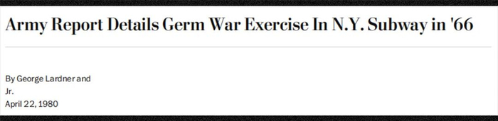▲关于德特里克堡在地铁“实验”的报道