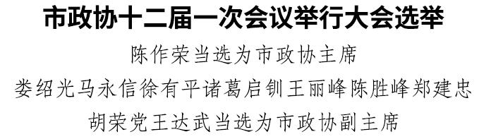 市政协十二届一次会议举行大会选举