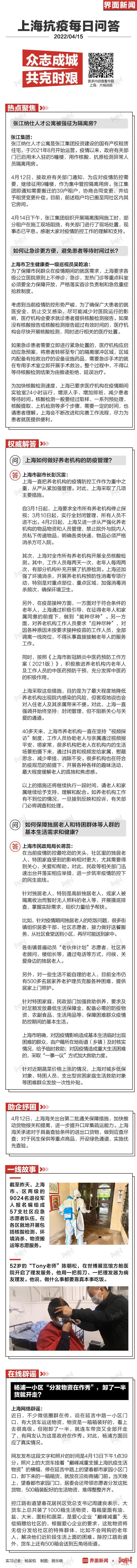 上海抗疫每日问答 | 张江人才公寓被征用为隔离房？如何避免让急诊患者等待时间过长？