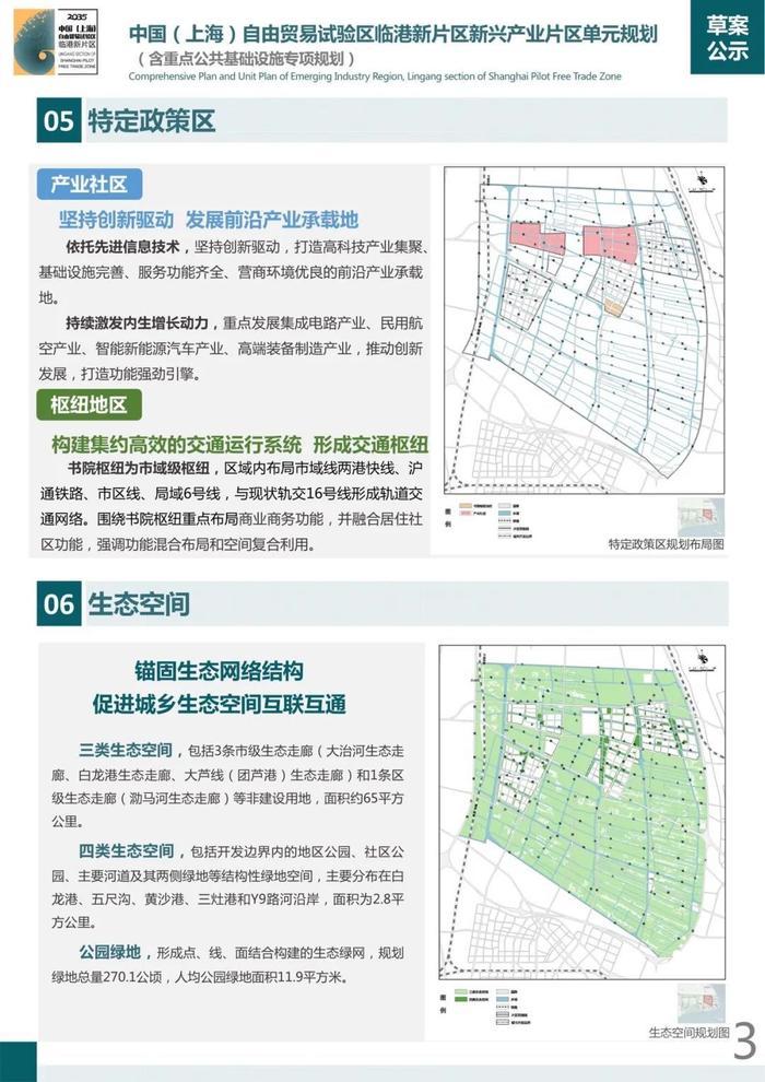 【公示】关于中国(上海)自由贸易试验区临港新片区新兴产业片区单元规划（含重点公共基础设施专项规划）的草案公示