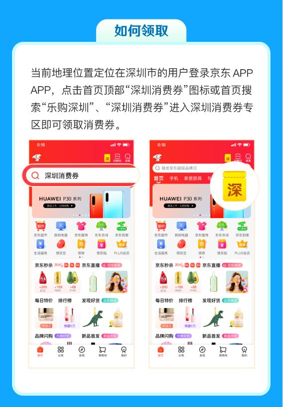 深圳商务局通过京东发放4亿购物消费券 买华为、荣耀等手机都可以用