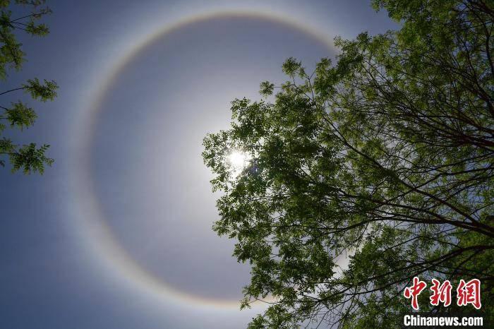 日晕三更雨：河北承德宽城天空现日晕景观