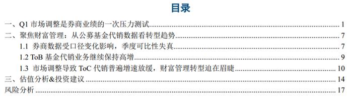 【中信建投 非银&金融科技】市场调整是券商业绩的一次压力测试——22Q1证券行业季报综述&公募代销数据点评