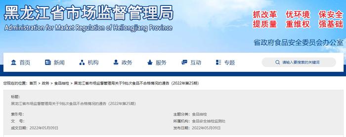 黑龙江省市场监督管理局：4批次餐盘和1批次餐碟不合格
