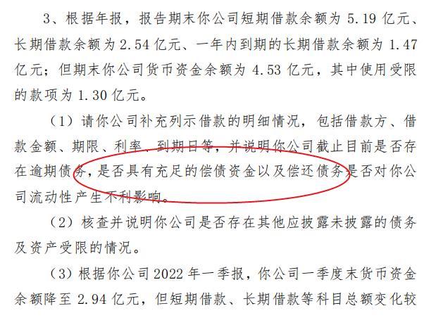 陕西金叶收2021年报问询函：是否有充足偿债资金 今年一季度货币资金大幅减少的合理性