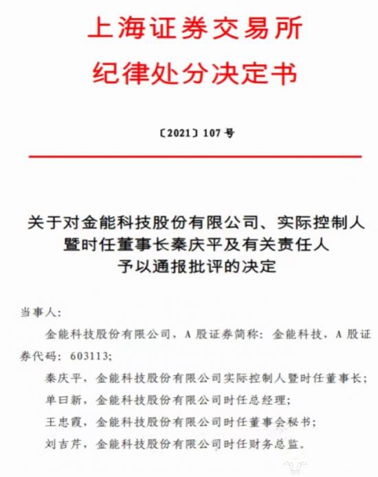 金能科技董事长秦庆平35岁创业发了财身价75亿 曾被上交所通报批评