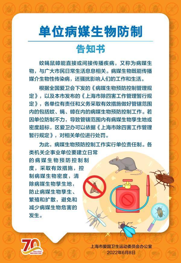 市爱卫办发布“单位病媒生物防制提示卡”，有的放矢指导疫情防控