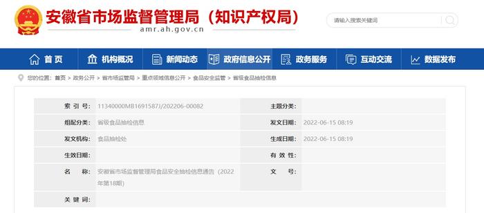 标称安徽麦德发食品有限公司生产的1批次香葱王薄饼抽检不合格