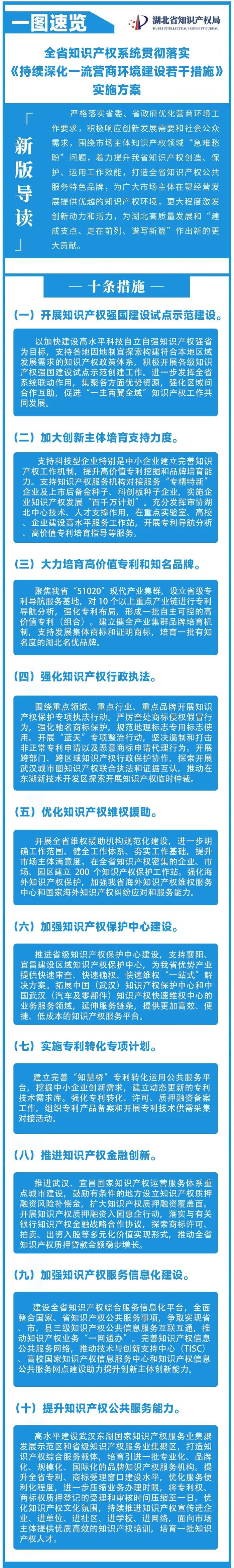 湖北：一图速览《持续深化一流营商环境建设若干措施》实施方案