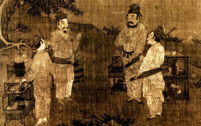 宋代刘松年《斗茶图》局部 图片来源:网络