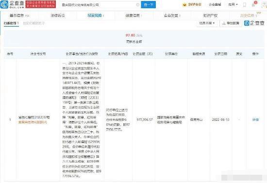 袁冰妍公司偷漏税被罚97万 本人已退出法人代表