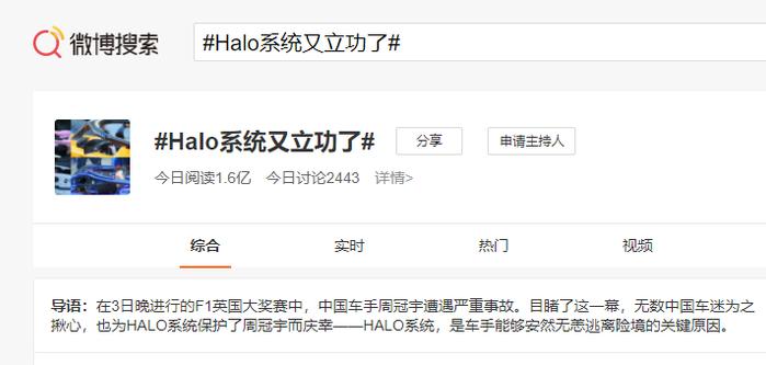 有惊无险！“人字拖”救了周冠宇！保护他的Halo系统究竟是什么？