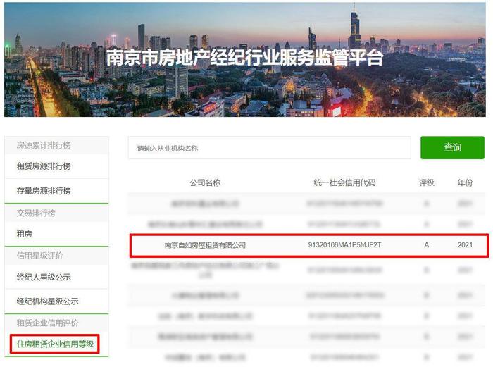自如荣获2021年南京住房租赁企业信用A级单位，品质租房时代加速来临
