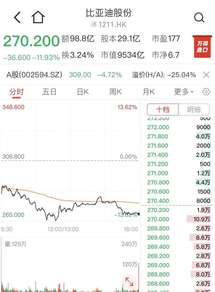 传巴菲特清仓？比亚迪港股暴跌12%，公司紧急回应