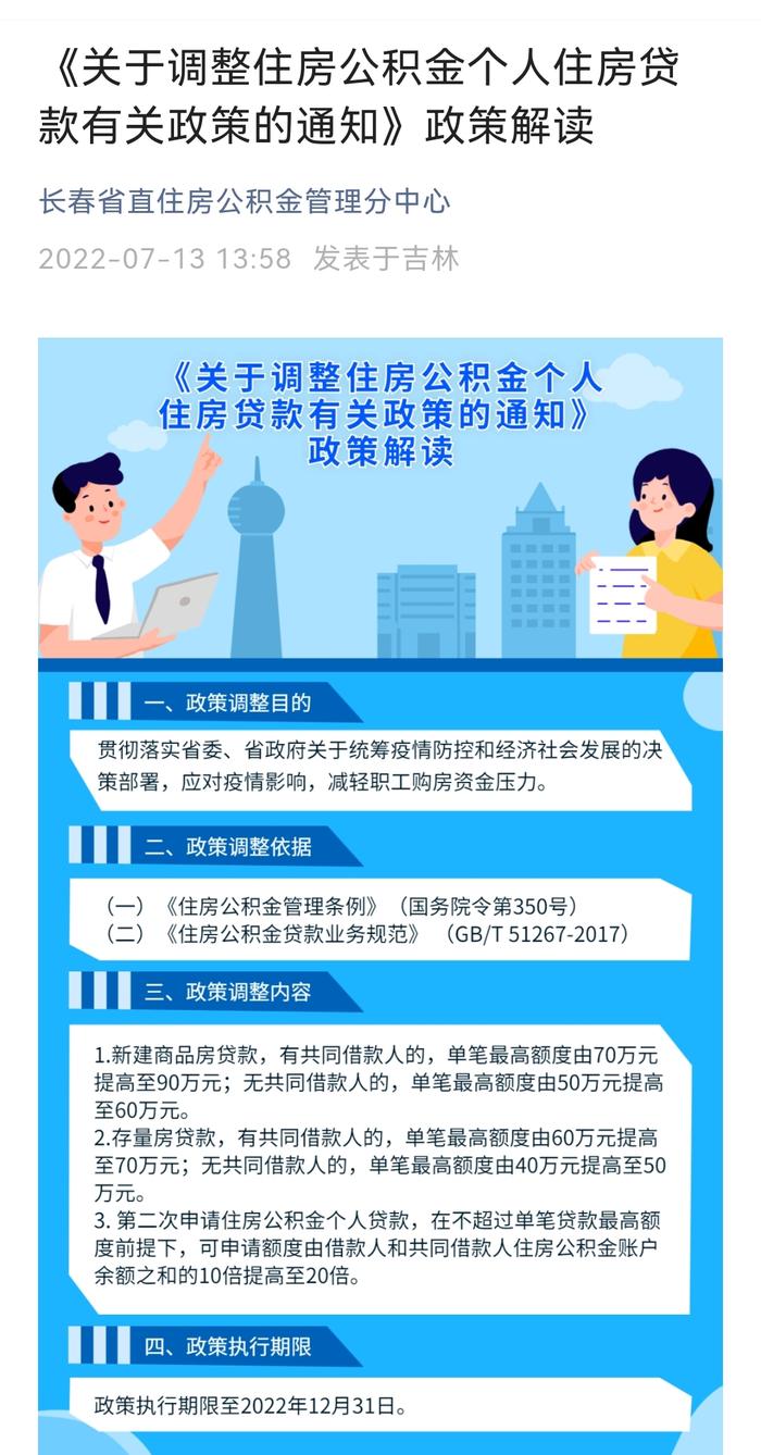 重磅！长春省直住房公积金管理分中心调整个人住房贷款有关政策