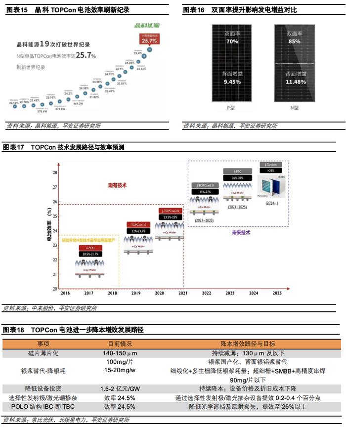 【平安证券】电力设备及新能源行业深度报告-三类新型技术抢棒PERC，N型高效时代开启