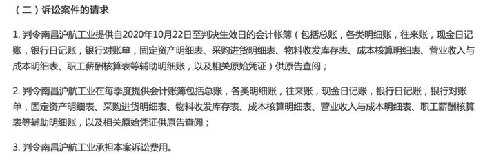 起诉！上海沪工要求参股40%的南昌沪航提供会计账簿