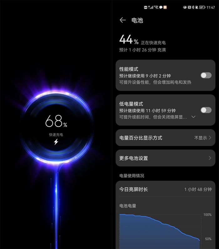 我试着用iQOO 200W充电头给华为和小米手机充电,都能实现快充 图源:品玩lzh摄