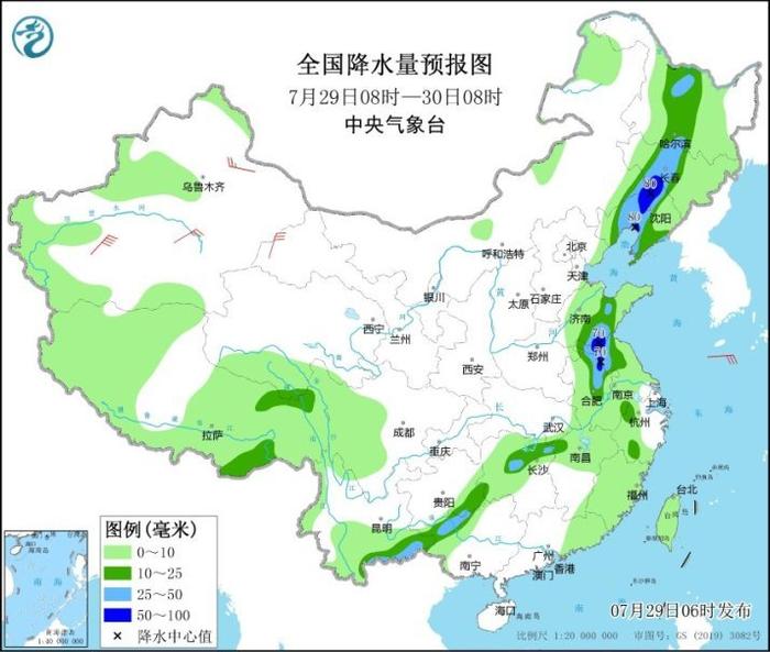 中央气象台：今日雨水仍徘徊于东北地区 明后两天“桑达”携雨水影响江浙沪