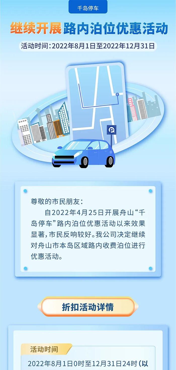 延长至12月31日！舟山“千岛停车”路内泊位优惠继续！