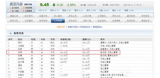 武汉凡谷副总裁朱晖大专学历事业照样成功 年薪250.4万比董事长高