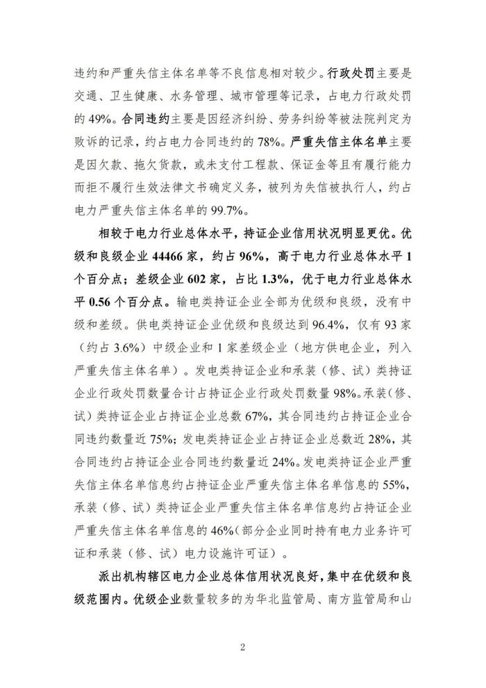 差级企业1110家！优级企业占比15.85%！国家能源局发布电力行业信用状况年度分析报告（2022）！