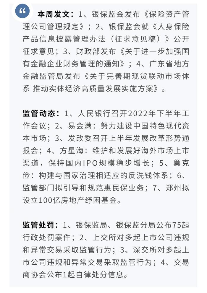 【宏观】银保监会发布《保险资产管理公司管理规定》—监管政策周报