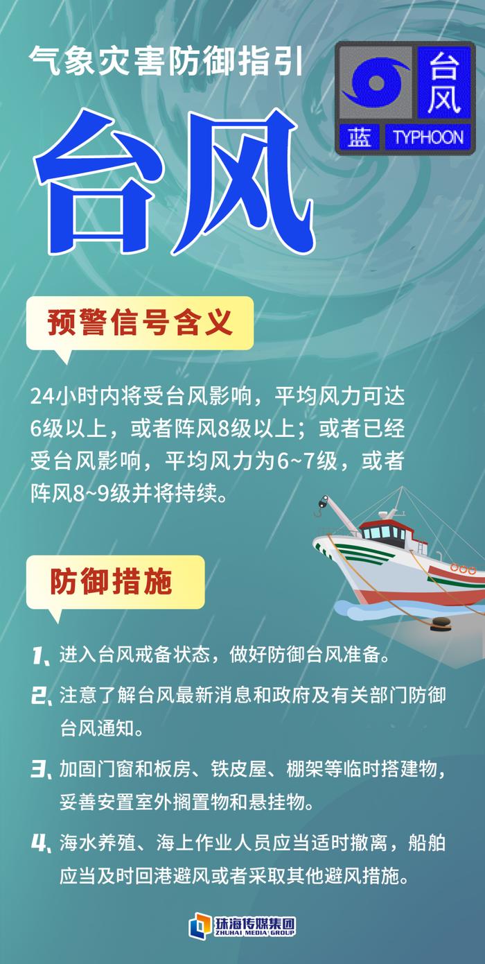 珠海台风预警信号升级！或发展为热带风暴或强热带风暴