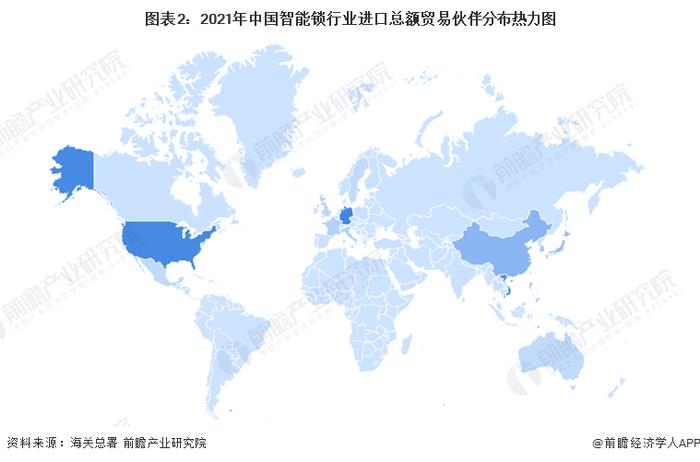 2022年中国智能锁行业进出口贸易区域分布情况 美国为最大贸易伙伴、广东为最大贸易区域【组图】