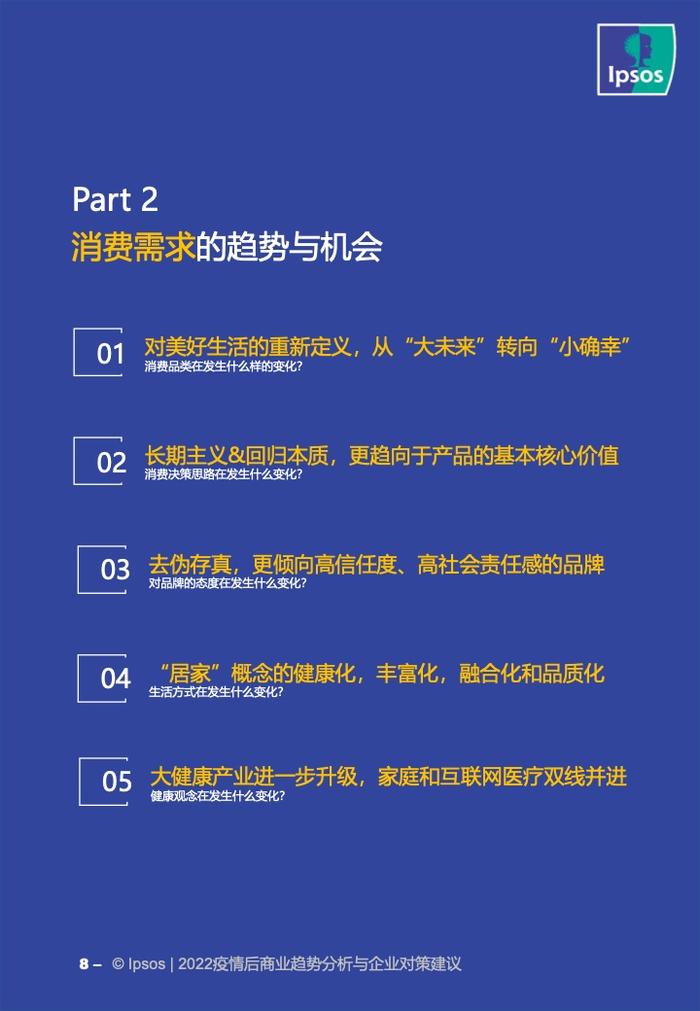 IPSOS：2022疫情后商业趋势分析与企业对策建议