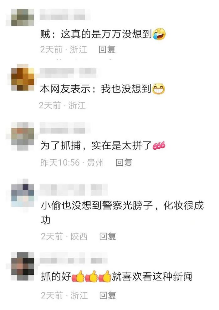 见过警察抓人，没见过这么抓的，小偷愣了，网友也懵了