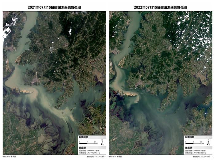 卫星观测证实：高温下洞庭湖、鄱阳湖“缩水”严重，“瘦成闪电”