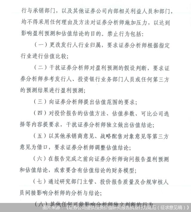 券商IPO投价报告迎行为规范！分析师与投行部门等讨论盈利预测、发行定价范围等将被明令禁止