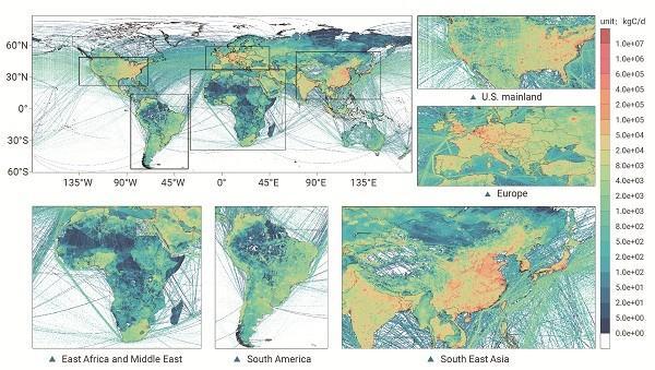 中国科学家领衔构建首个近实时全球碳地图