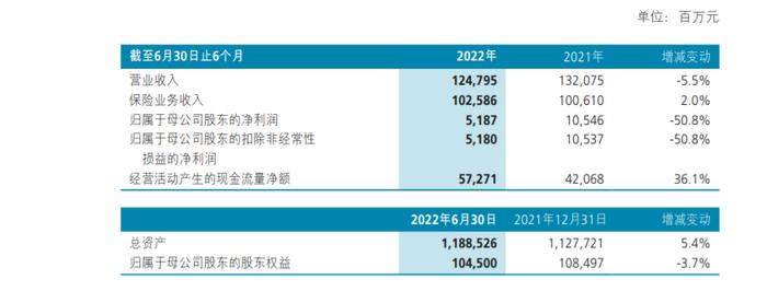 五大上市险企上半年总投资收益下滑超15%  归母净利润“两升三降”