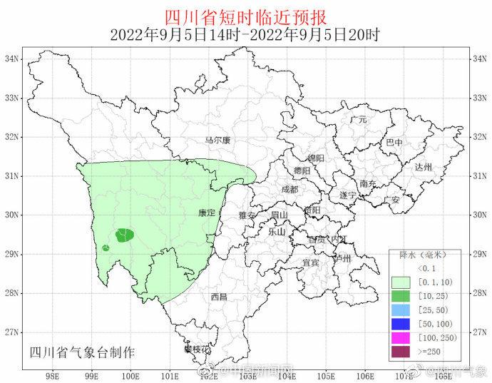 震区天气预报：四川甘孜中部南部预报有雨