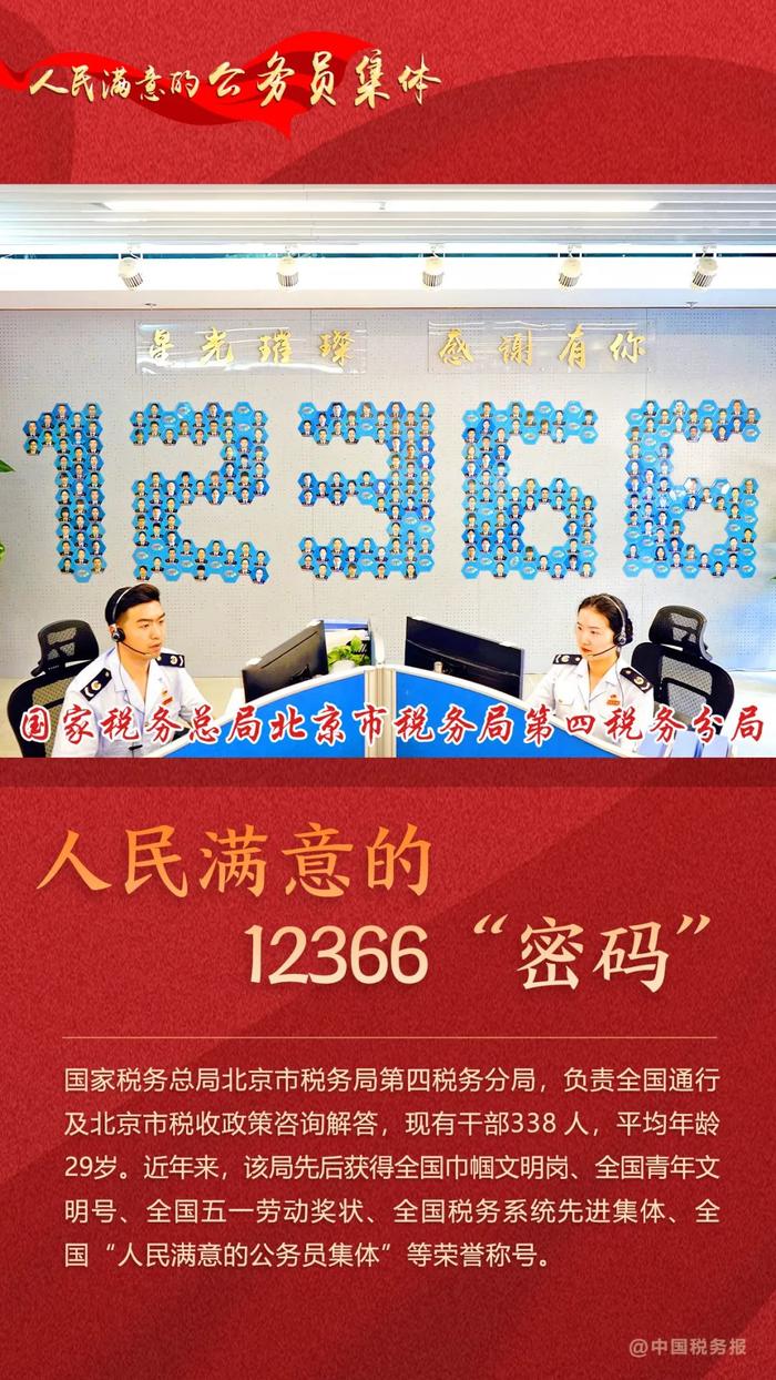 海报 | 税务系统5个集体荣获全国“人民满意的公务员集体”称号