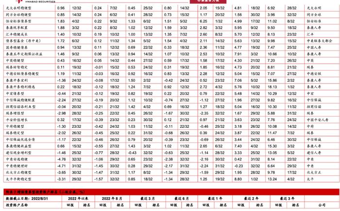 中国投连险分类排名（2022/08）