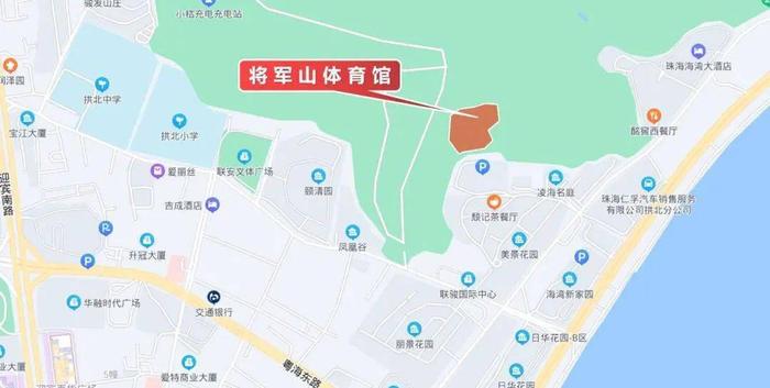 ▲将军山体育馆位置图