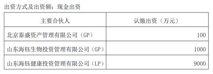 海钰生物出资2亿，设立一支产业并购基金