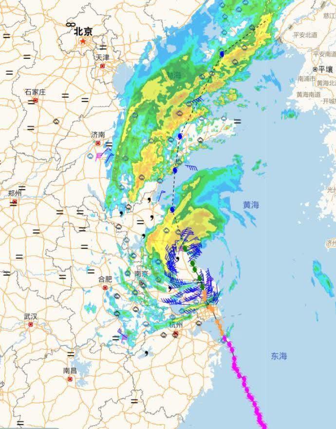 “梅花”中心目前位于盐城东台境内 今天上午对我市仍有强风影响