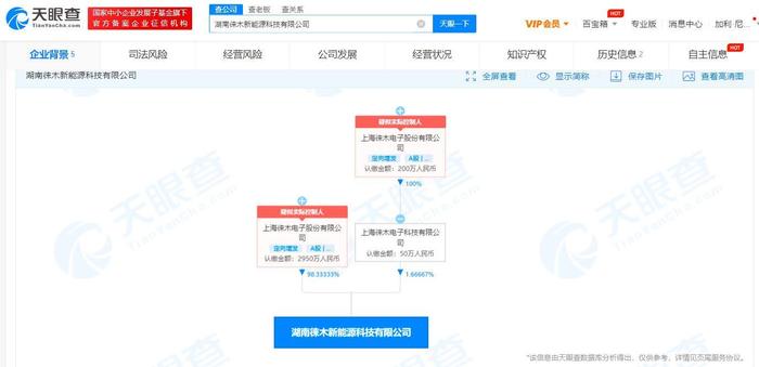 徕木股份在湖南成立新能源科技公司 注册资本3000万