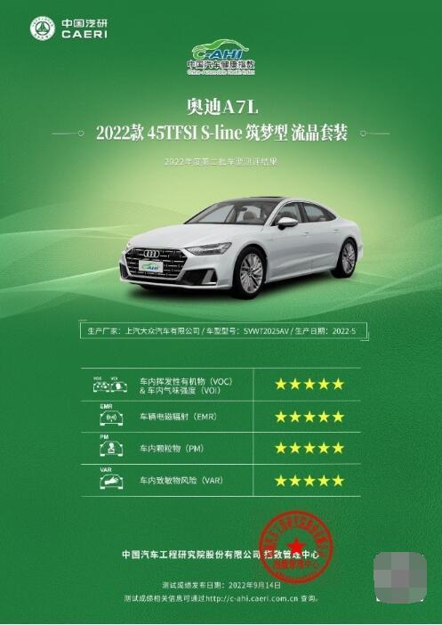上汽奥迪A7L怎么样？C-IASI与中国汽车健康指数测评优秀，安全性高