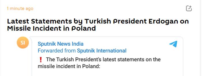 俄媒：埃尔多安称，有数据显示，俄罗斯与波兰导弹事件无关