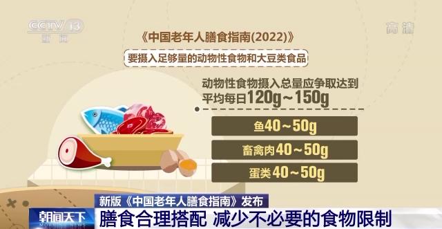 新版《中国老年人膳食指南》发布 建议老年人膳食合理搭配