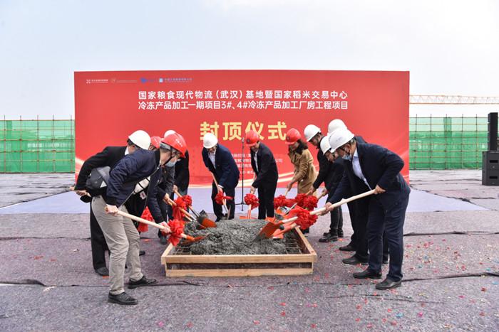 国家粮食现代物流（武汉）基地一期项目全面封顶