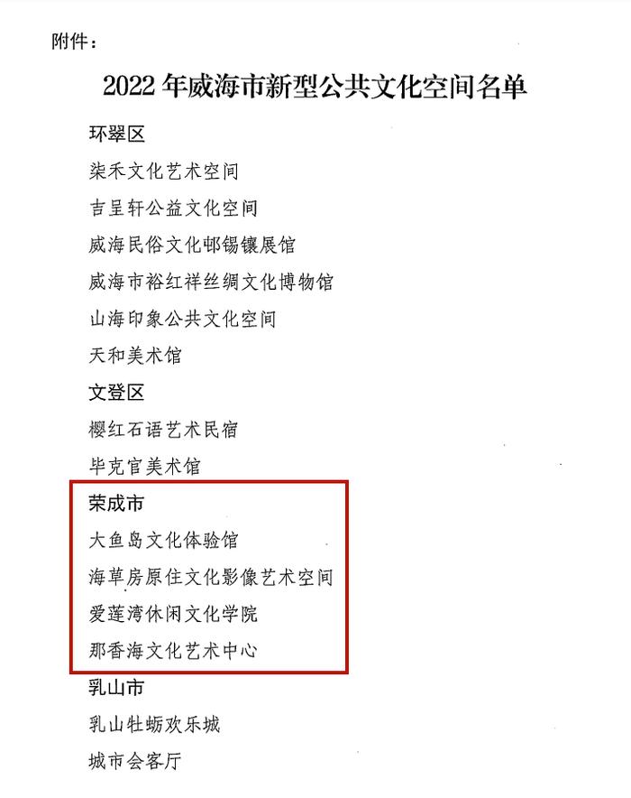 那香海文化艺术中心荣获“2022年威海市新型文化空间”称号